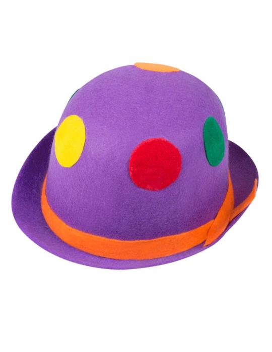 1 Melonik Klauna Fioletowy 04006 w kropki