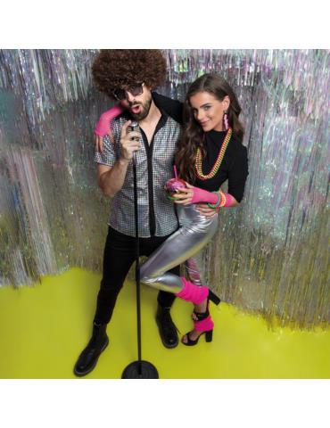 Zestaw Disco Lata 80-te PRL Retro 44611 Korale, getry, rękawiczki, bransoletki, kolczyki