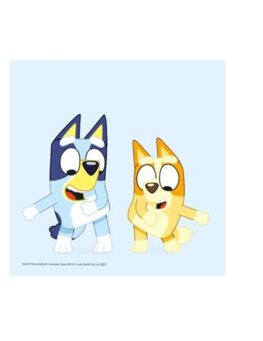 1 Serwetki urodzinowe Bluey 9915379 33x33cm 16szt,