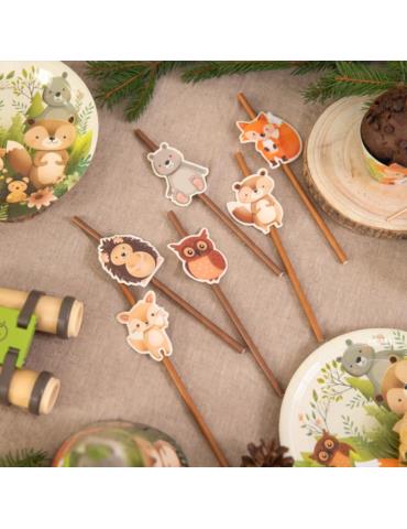 1 Słomki Leśni przyjaciele 6szt 149829 papierowe