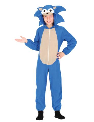 1 Strój Sonic zny Bohater 134/140 81002 BZ Niebieski Jeż Kigurumi