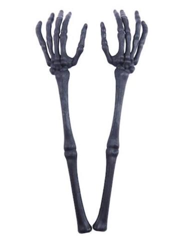 1 Ręka Kościotrupa Szkieletora DC2701 2szt. czarna dekoracja halloween szkielet kości
