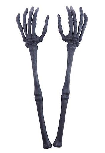 1 Ręka Kościotrupa Szkieletora DC2701 2szt. czarna dekoracja halloween szkielet kości