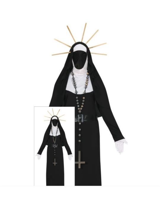 1 Ad Strój Zakonnica Halloween 79797BZ M zakryta twarz opaska