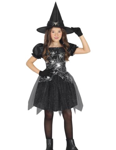 1 Strój Czarownica z Pajęczyną 78108BZ 134/140 kapelusz halloween