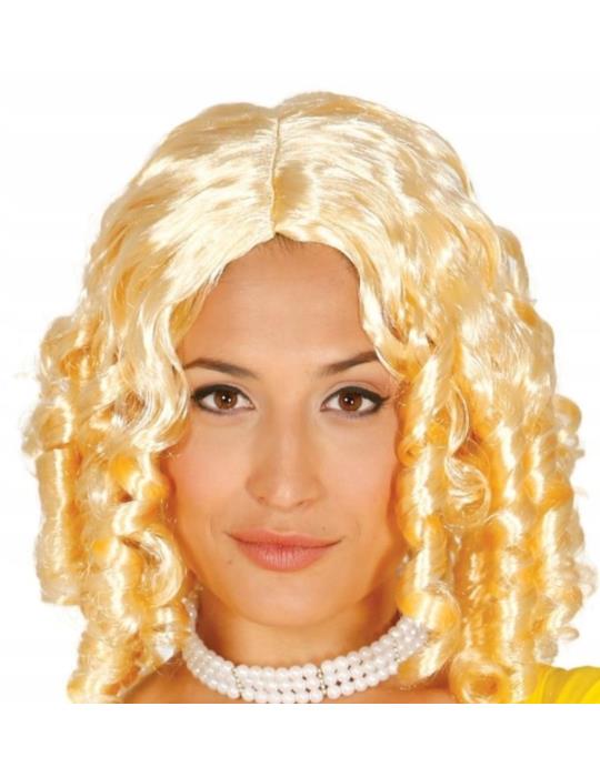 Peruka Krótka Ciemny Blond Loki 4334BZ