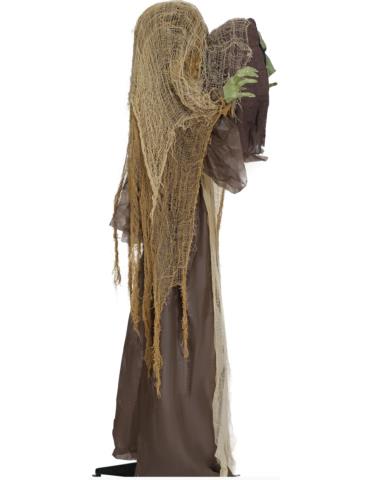 1 Dekoracja Wiedźma Stojąca 24856BZ 145cm starucha czarownica światło dźwięk ruch halloween baba jaga interaktywna