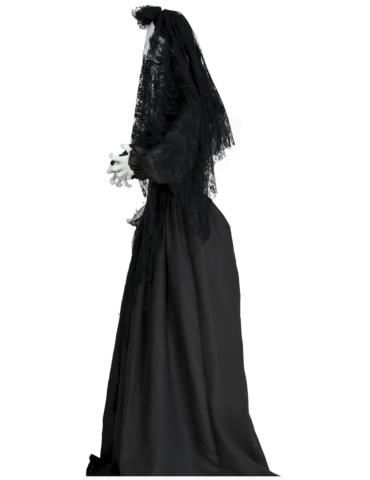 1 Dekoracja Opętana Panna Młoda 24860BZ stojąca 170cm welonem czarna światło dźwięk ruch halloween