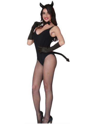 1 Zestaw Diabełka Diabła Czarny 26829BZ opaska ogon mucha 3el halloween diablica