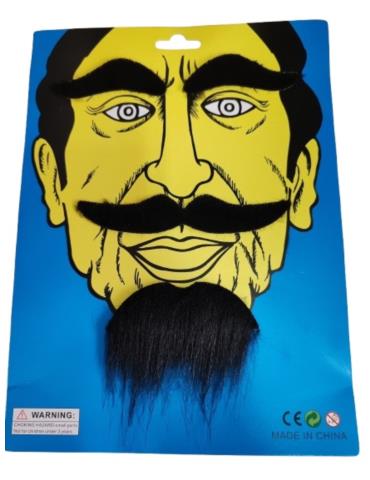 1 Zestaw Wąsy Broda Brwi DZD24173 3el profesora muszkieter arab