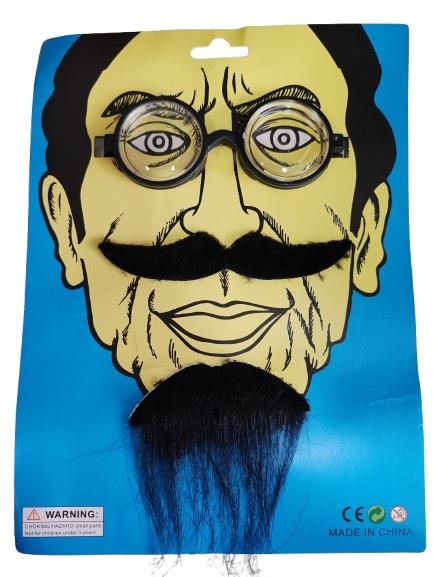 1 Zestaw Profesora Okulary Wąsy DZD24206 Broda 3el