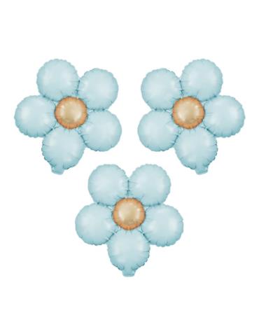 1 Zestaw Balonów Kwiat Niebieski 156568 foliowy 45cm 3szt. matowy