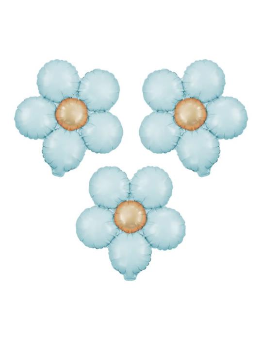 1 Zestaw Balonów Kwiat Niebieski 156568 foliowy 45cm 3szt. matowy