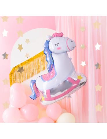 1 Balon Koń na Biegunach 84x83cm 151143 foliowy baby shower narodziny dziecka