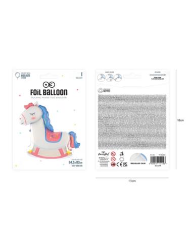 1 Balon Koń na Biegunach 84x83cm 151143 foliowy baby shower narodziny dziecka