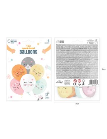 1 Balony Kotki Koty 6szt 151181 lateksowe kicia kocia urodzinowe