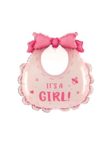 1 Balon Śliniak Its a Girl 151129 różowy foliowy 53x62cm baby shower narodziny dziecka dziewczynka