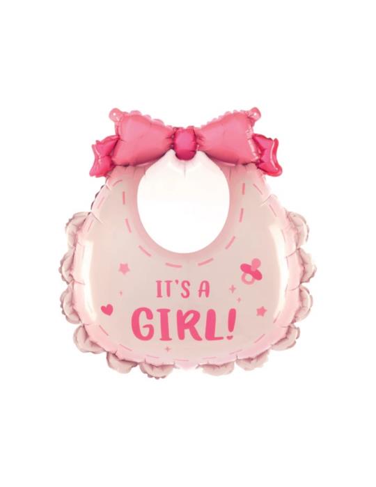 1 Balon Śliniak Its a Girl 151129 różowy foliowy 53x62cm baby shower narodziny dziecka dziewczynka