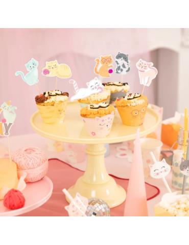 1 Toppery do Ciasta Kotki 6szt 151303 urodzinowe wykałaczki koty