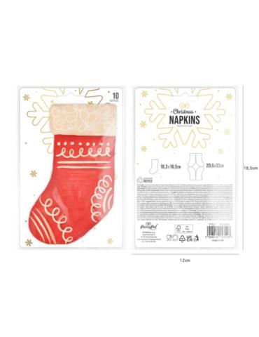 1 Serwetki Świąteczne Skarpeta 153123 10 szt papierowe boże narodzenie
