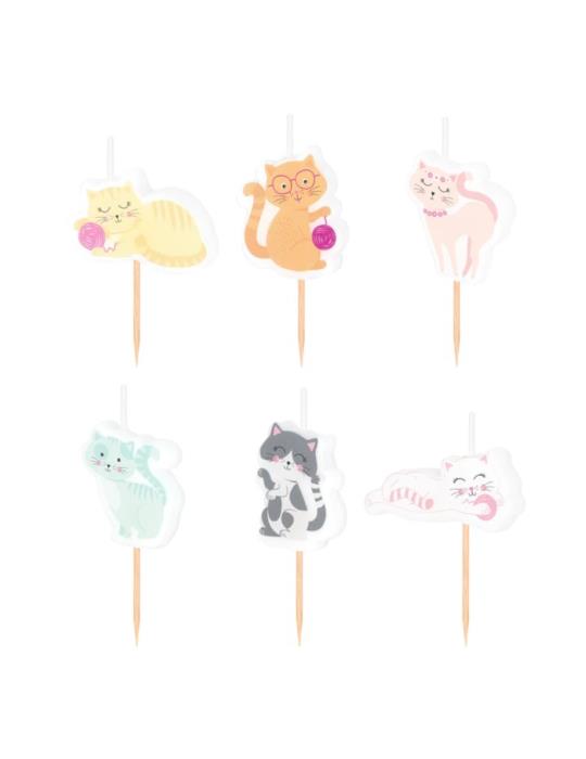 1 Świeczki Urodzinowe Kotki 6szt 151341 Zestaw