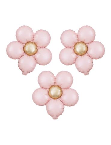 1 Zestaw Balonów Kwiat Różowy 156575 foliowy matowy 45cm 3szt.