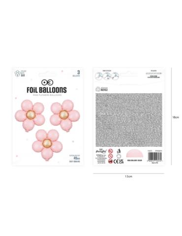 1 Zestaw Balonów Kwiat Różowy 156575 foliowy matowy 45cm 3szt.