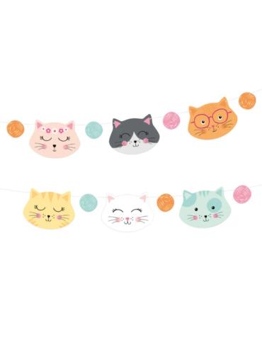 1 Girlanda Kotki Urodzinowa 150cm 151228 papierowa koty