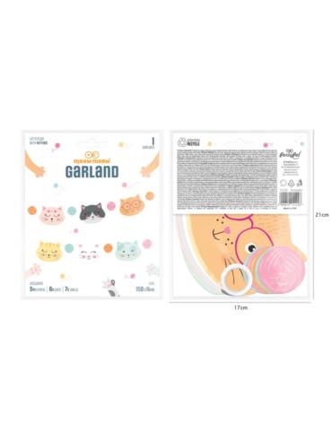1 Girlanda Kotki Urodzinowa 150cm 151228 papierowa koty