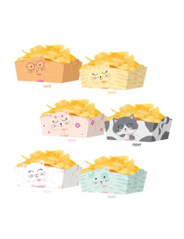 Pudełko na chipsy Kotki 3szt 151259 15x10cm koty urodzinowe