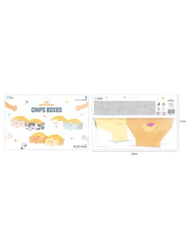 Pudełko na chipsy Kotki 3szt 151259 15x10cm koty urodzinowe