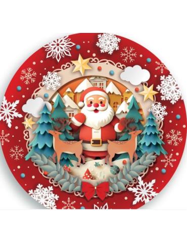 1 Talerzyki Świąteczne Mikołaj 41437BZ 6szt 23cm papierowe boże narodzenie santa claus