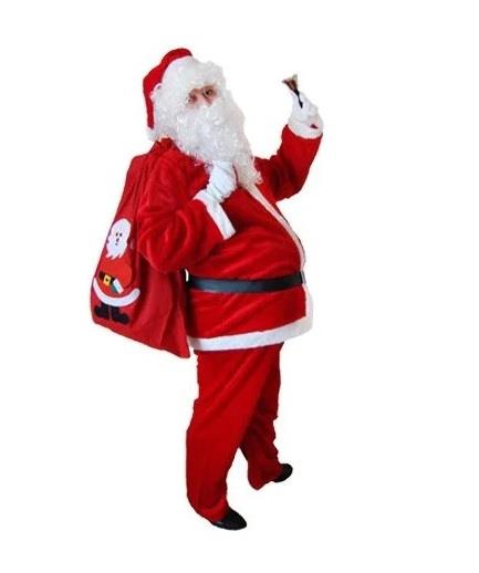 1 Ad Strój Mikołaja Welur 5el TG38890 Swiętego broda czapka pasek spodnie bluza