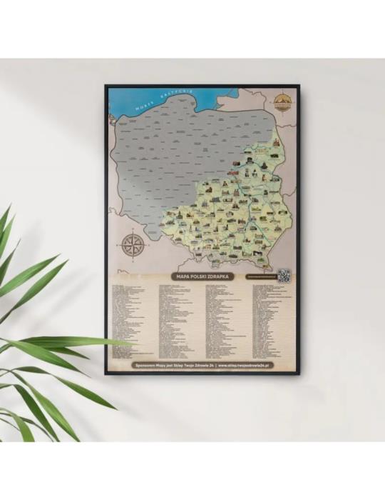 1 Mapa Polski Zdrapka Podróżnicza 911156 Dzień Chłopaka Prezent 60x90cm