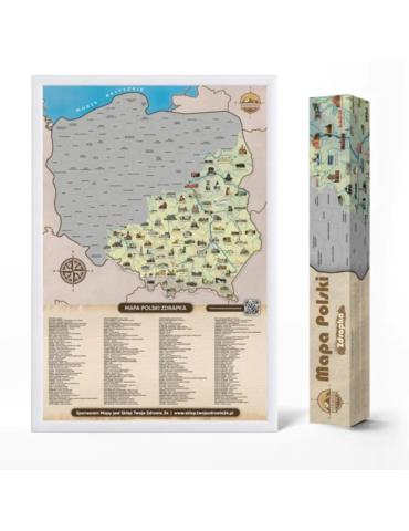 1 Mapa Polski Zdrapka Podróżnicza 911156 Dzień Chłopaka Prezent 60x90cm