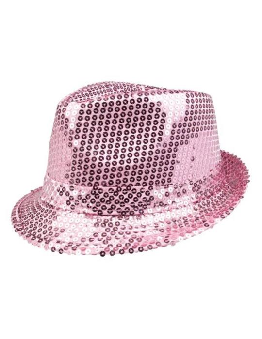 Kapelusz Cekinowy Różowy CC163R