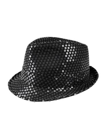 Kapelusz Cekinowy Czarny CC252