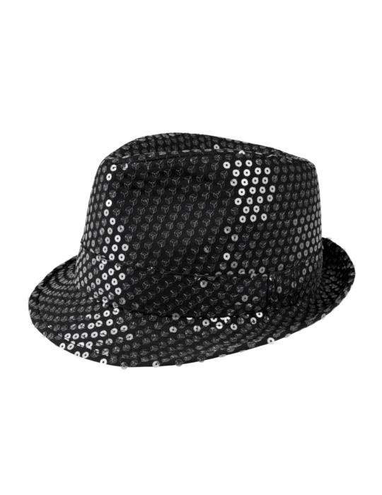 Kapelusz Cekinowy Czarny CC252