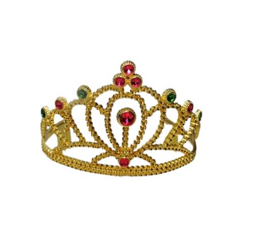 Diadem Złoty CA222 ze zdobieniem korona księżniczka królewna bal