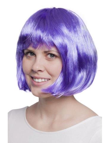 1 Peruka Fioletowa z Grzywką CP032 Jasna Bob krótkie włosy
