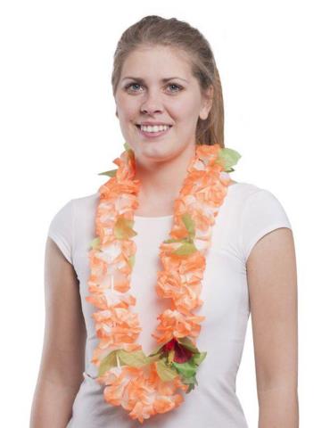 1 Kwiaty Hawajskie Pomarańczowe CA255P naszyjnik