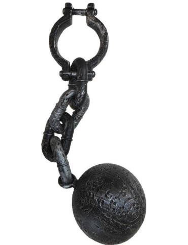 1 Łańcuch z Kulą u Nogi CA257 Kajdank Kajdany Więżnia Halloween