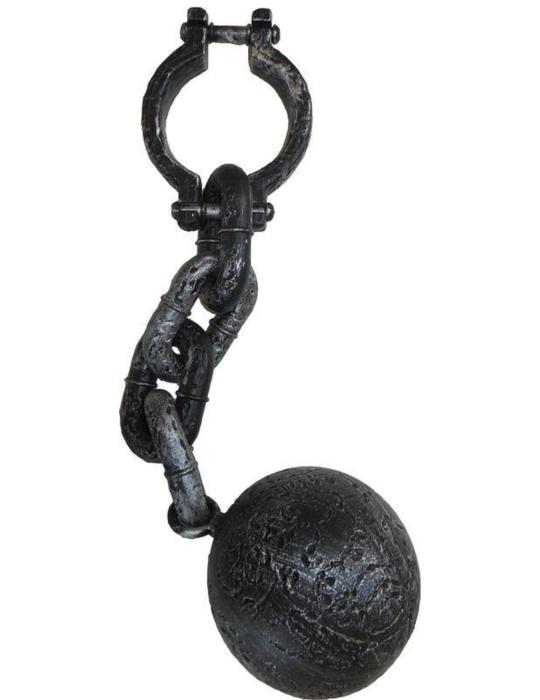 1 Łańcuch z Kulą u Nogi CA257 Kajdank Kajdany Więżnia Halloween