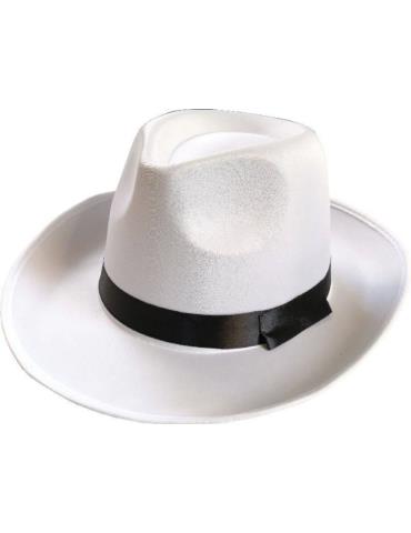 1 Kapelusz Al Capone Biały CC026 czarny pasek boss gangster prohibicja lata 20 30
