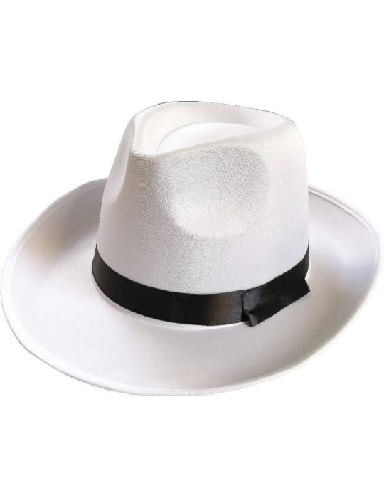 1 Kapelusz Al Capone Biały CC026 czarny pasek boss gangster prohibicja lata 20 30