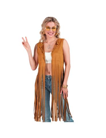 1 Ad Strój Hipiski Hipisa 13672W Kamizelka Długa brązowa Hippie Lata 70-te kowbojka